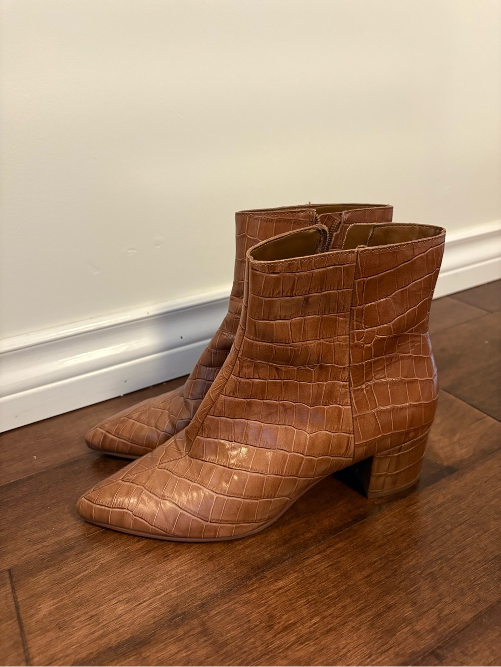 Dolce Vita Croc-Embossed Ankle Boots
